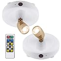 BIGLIGHT Spotlight Battery Operated, LED Puck Light, Dimmable Uplight with Remote, Stick on Accent Light for Painting Picture Wall Artwork Photo