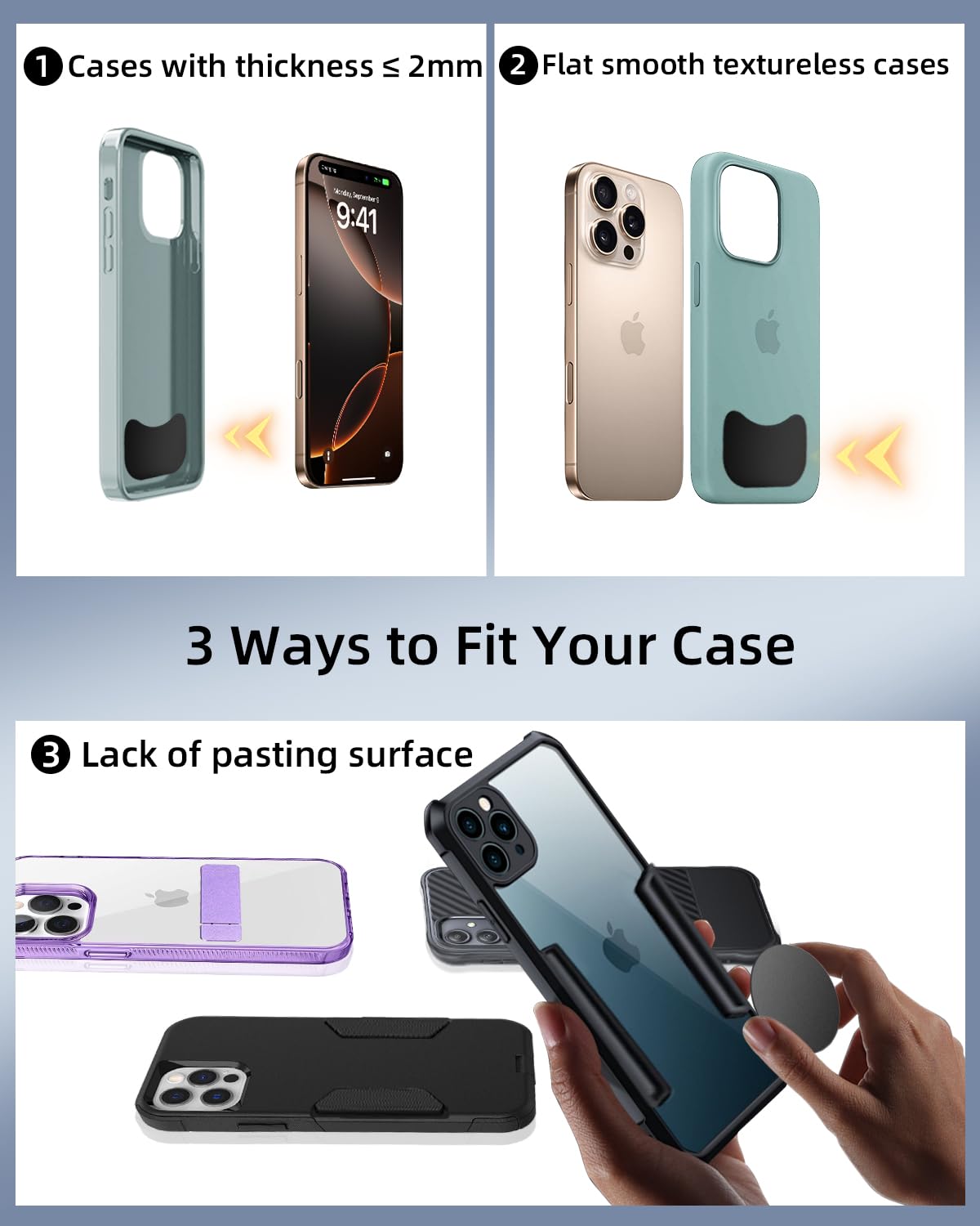 volport Metal Plate for Phone Magnet, Universal Steel Plate with Adhesive Backing for Car Magnetic Mount Cell Phone Holder, Replacement Mounting Disc