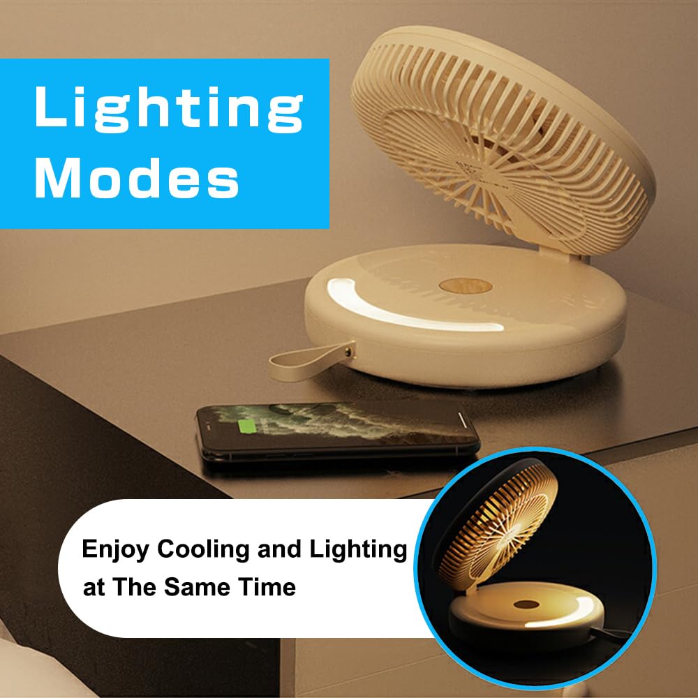 MEISEISHOP Table Fan, Auto-Oscillating Vortex Fan, 90° Foldable Ultra Quiet 6 Speeds Light, Energy Efficient, Quiet, Timing, Powerful Foldable