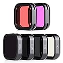 SOONSUN 6-Pack Lens Filter Set for GoPro Hero 12 11 10 9 Black - ND8, ND16, ND32, CPL, Red, Magenta - Neutral Density, Circular Polarizer & Snorkeling