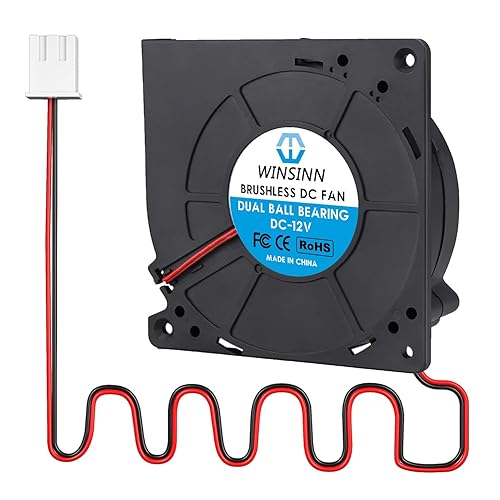 WINSINN DC 120mm Blower Fan 12V 12032 Dual Ball Bearing Brushless Cooling Turbine Turbo 120x32mm 2PIN