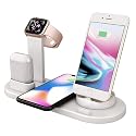 4 in 1 Wireless Magnetic Charging Station for All Apple Watch Series, AirPods Pro 3/2/1, iPhone 14/14 Plus/13/12/11 Pro/Pro Max/X/XS Max,Samsung