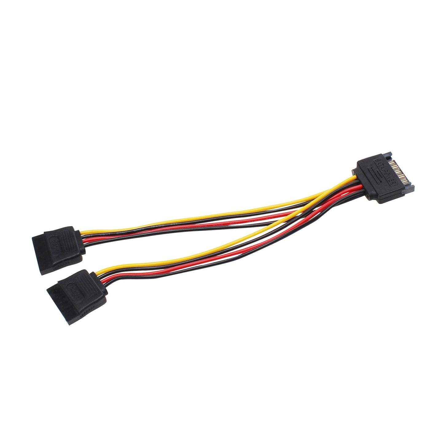 2 Pack Power Y Splitter Cable, 15 Pin SATA Male to Dual Female 7-Inch, Durable Adapter for SATA Hard Drives, SSDs, CD/DVD Drives