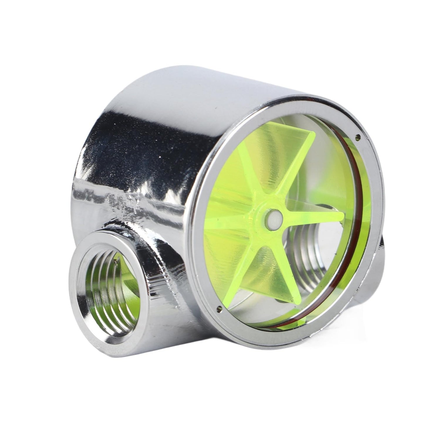 G1/4 Cooling Meter Sensor Metal Indicator with 5 Impeller Blades for Computer Water Cooling System