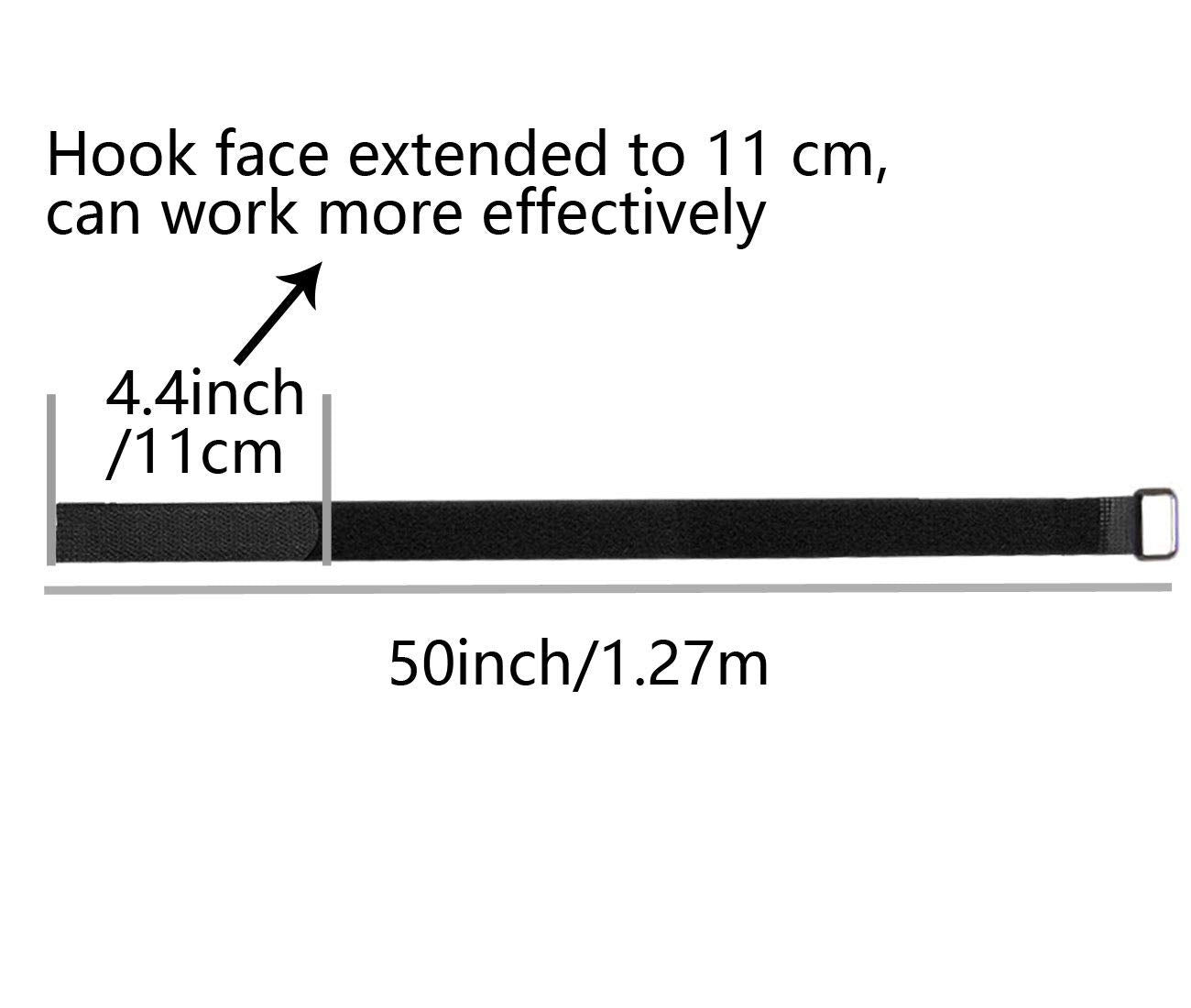 FOMMEN Hook And Loop Straps 10 Pack 50 inch Straps?Reusable Cable Strap,Management Adjustable Multipurpose Hook And Loop Securing Straps