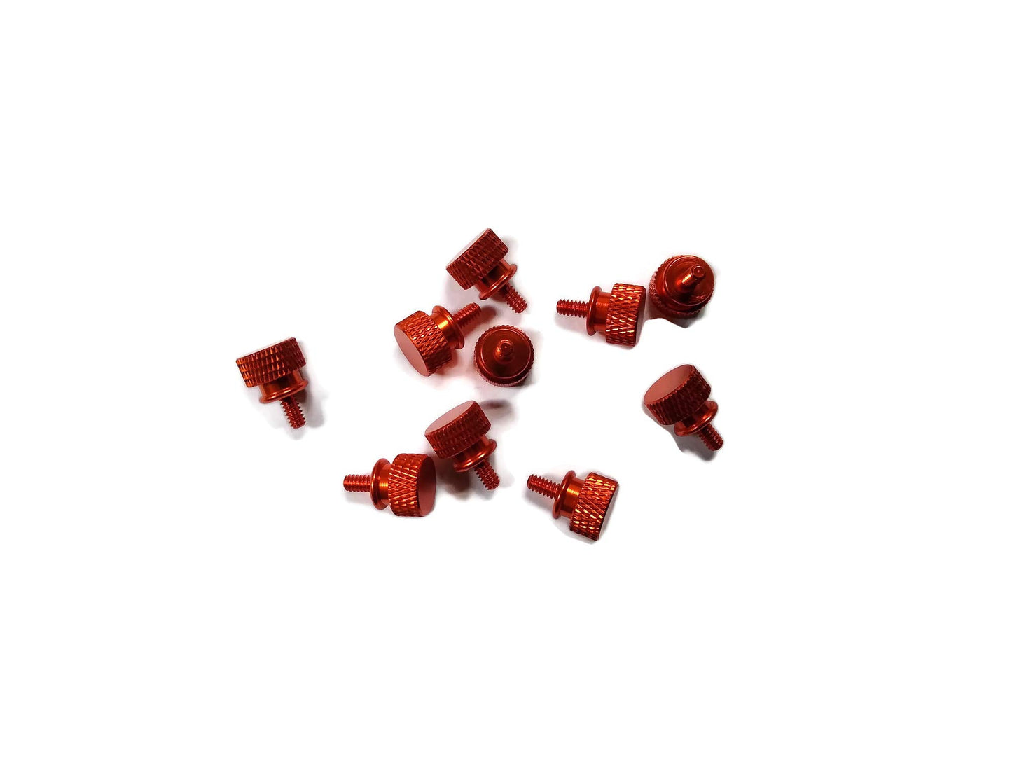 Primeonly27 10x Anodized Aluminum Computer Case Thumbscrews 6-32 Thread Computer Cover Power Supply PCI Slots Hard Drives DIY Orange