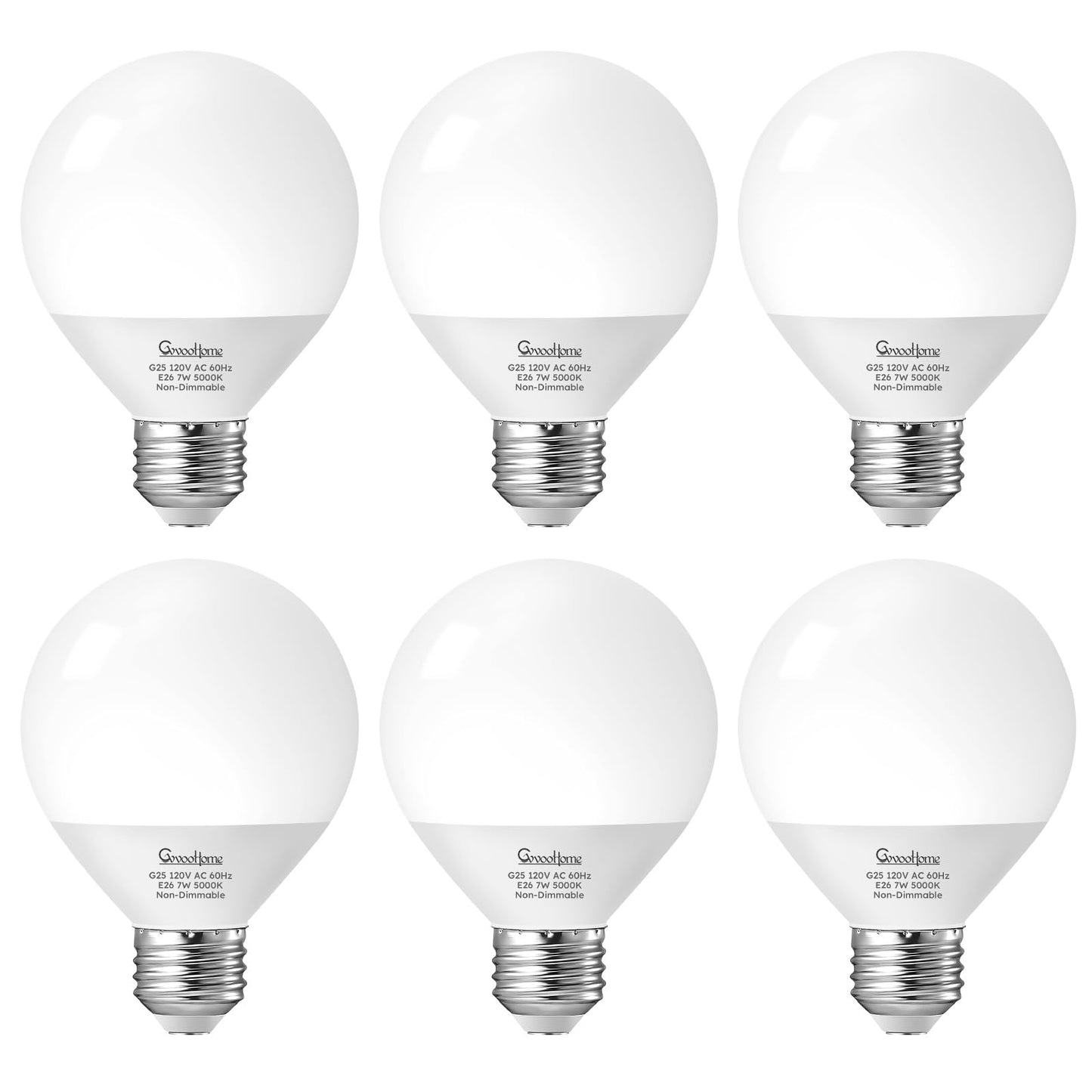 GvvooHome Vanity Light Bulbs for Bathroom, G25 LED Globe Light Bulbs for Makeup Mirror Dressing Room, 60W Equivalent, 5000K Daylight, 800LM, E26 Base