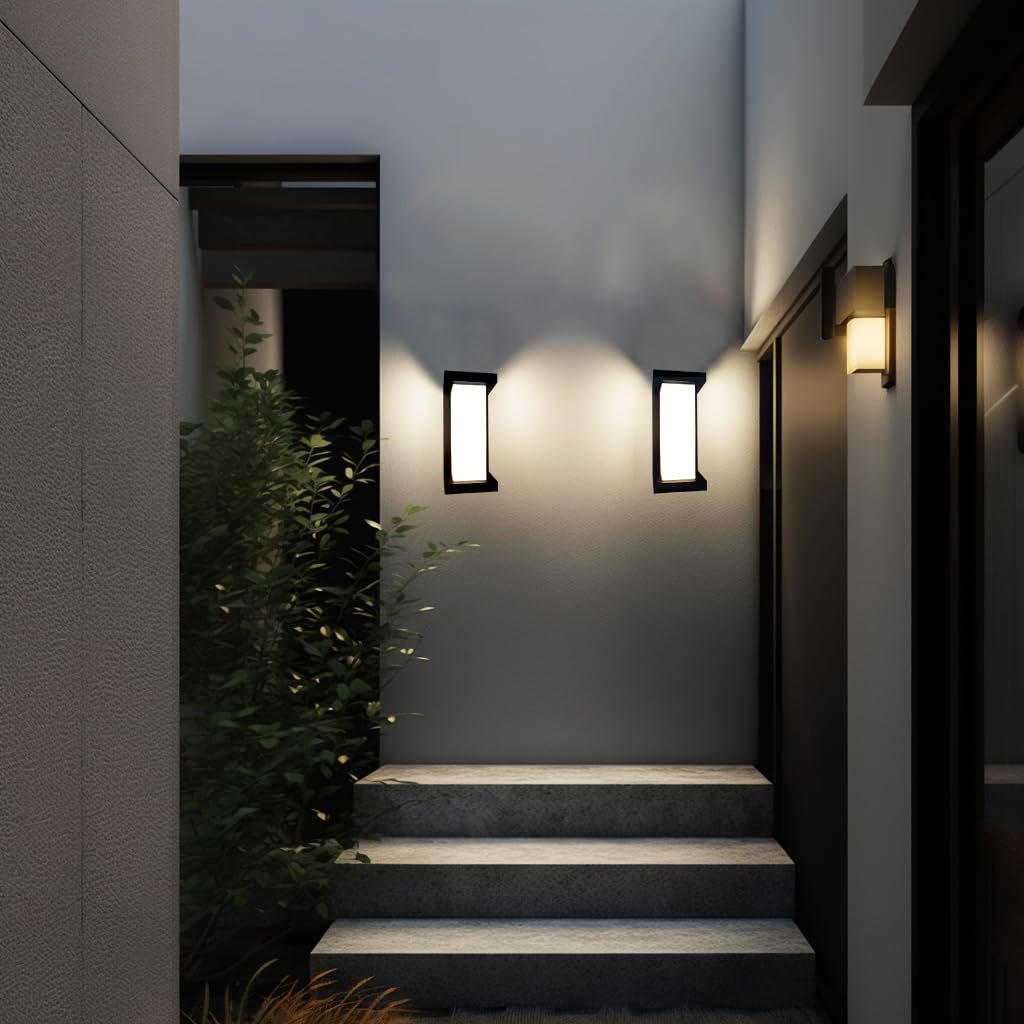 rosykite Outdoor Wall Sconce Lights Exterior Lighting fixtures LED,1500LM 3000K 4000K 5000K Adjustable Wall Mount Porch Lights,Outdoor Sconce Lamp