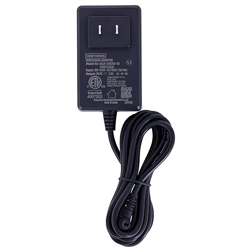 CRAFTSMAN AC Adapter 100-240v 50-60hz for CMXEFXA511214 Portable Fan, Power Supply 6ft Cord