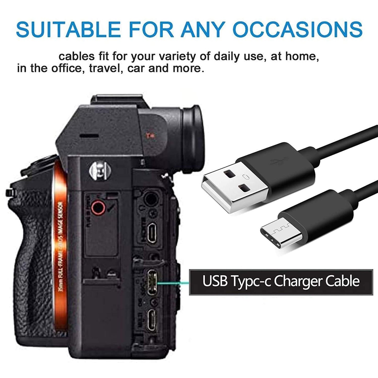 Alitutumao USB C Charging Data Cable Replacement Photo Transfer Cable Cord Compatible with Nikon Z6 Z7 Canon EOS R RP PowerShot Mark G5X II G7X III