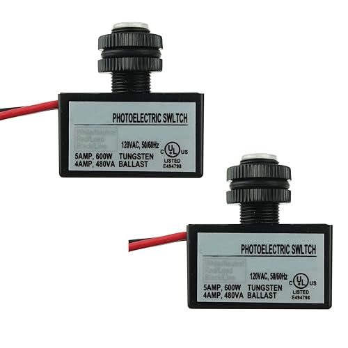 Proshopping 2Pcs AC 120V Dusk to Dawn Photoelectric Switch with Automatic Illumination Detection Circuit, Outdoor Hard-Wired Post Eye Light Control