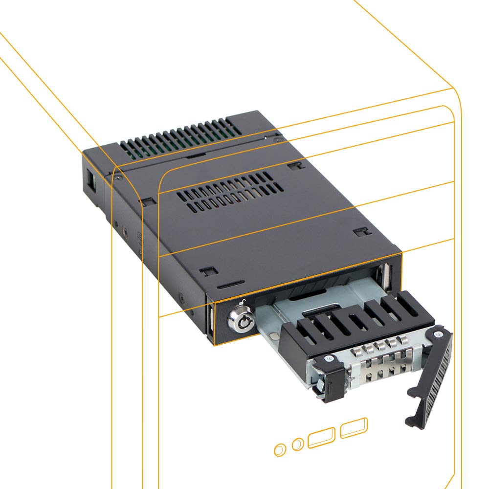 ICY DOCK 2.5” U.2 NVMe SSD PCIe 3.0/4.0 Mobile Rack for External 3.5” Drive Bay | ToughArmor MB601VK-1B