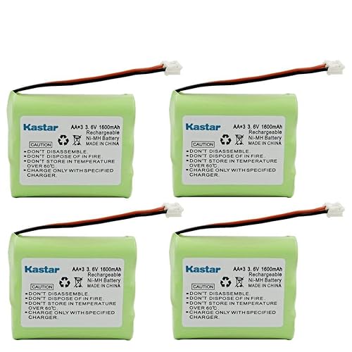 Kastar 4-Pack AAX3 3.6V 1600mAh EH Ni-MH Rechargeable Battery for Motorola, Radio Shack, Sanyo Series Cordless Phone (Check Your Cordless Phone Model