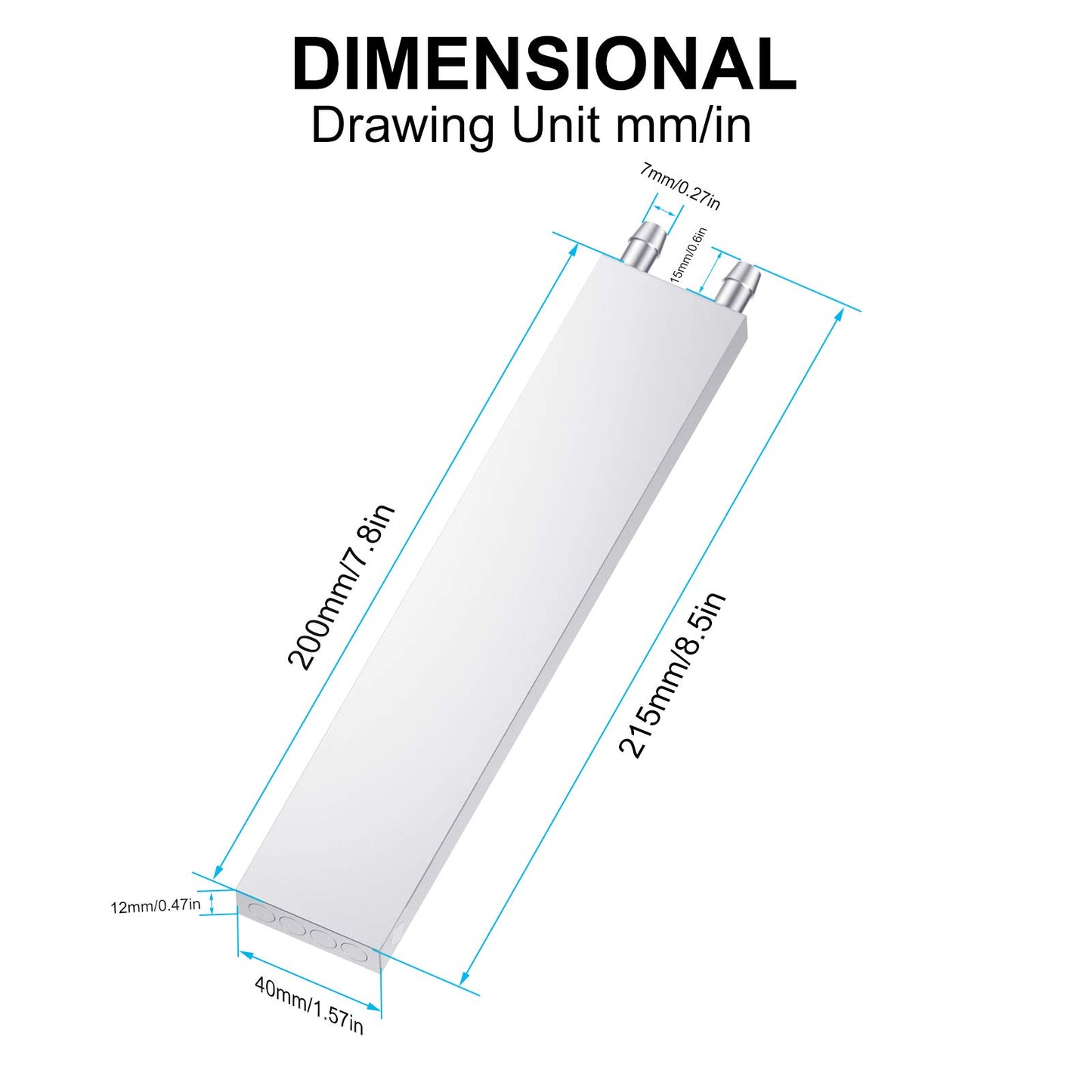 DIYhz Aluminum Water Cooling Block, Liquid Water Cooler Heat Sink System for PC Computer CPU Graphics Radiator Heatsink Endothermic Head Silver