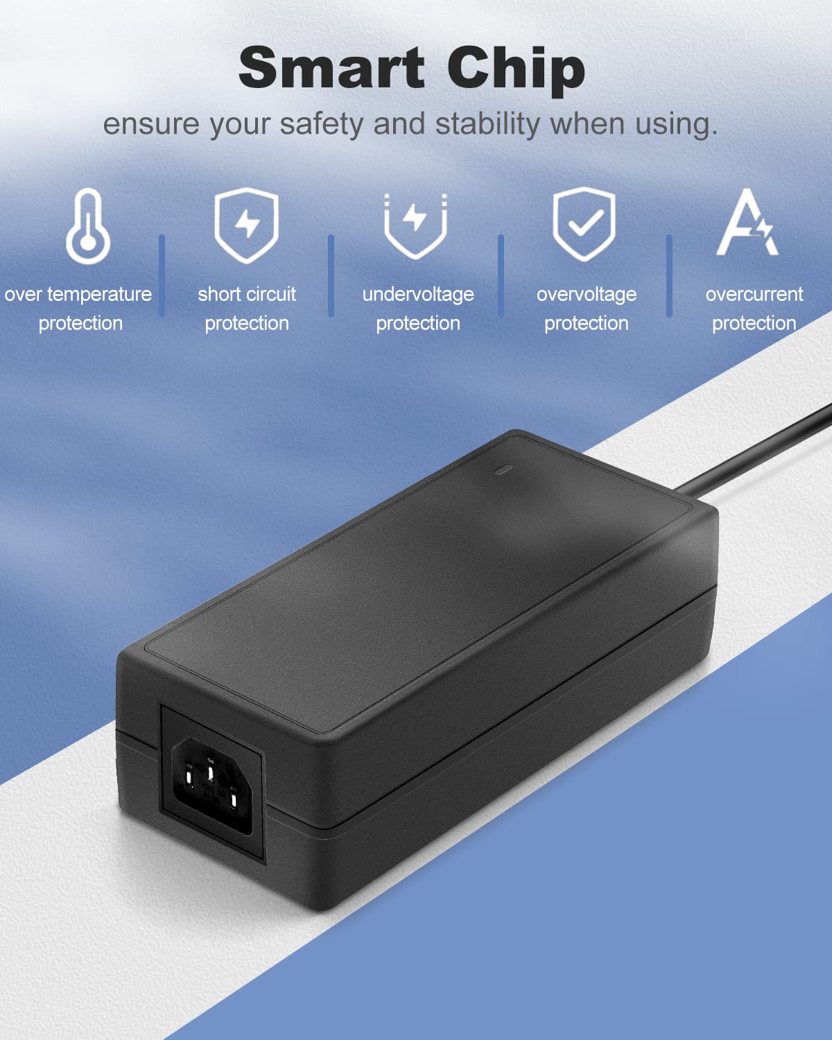 24V 5A DC Regulated Power Supply, AC 100-240V 50-60Hz to DC 24 Volt 5 Amp Power Adapter Cord, 5.5mm x 2.5mm Barrel Jack, Tip Center Positive