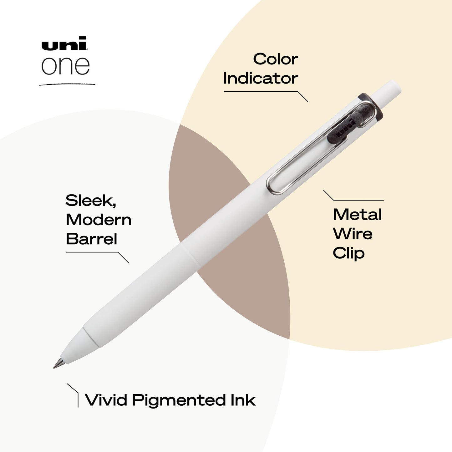 uniball™ one Retractable Gel Pens, Micro Point (0.5mm), Black Ink, 5 Pack