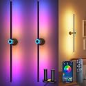 Battery Operated Wall Sconces Set of two, Rechargeable Wall Lights with 4 Pack Replaceable Batteries, 16 Million DIY Colors Wireless Wall Lamps