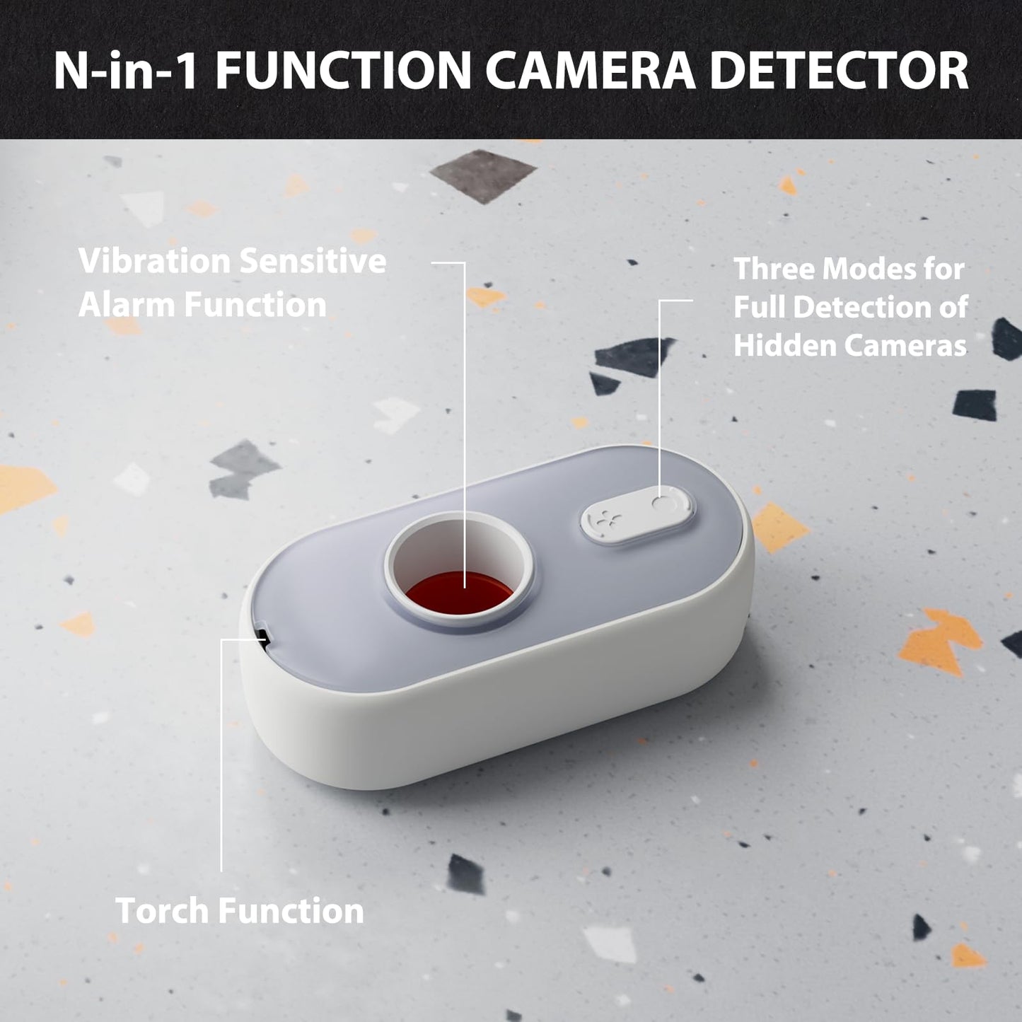 Viutopot Hidden Camera Detector - Dual Lens Spy Camera Finder with Vibration Alert & LED Flashlight, Anti-Spy Security Device