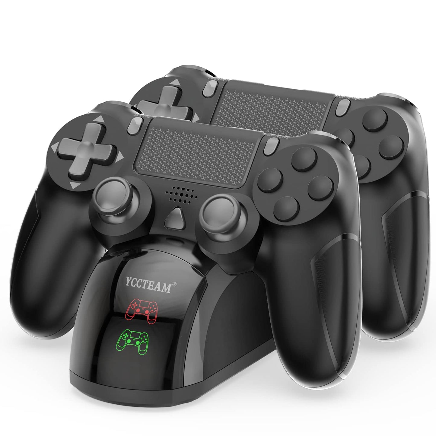 P4 Controller Charger Dock Station, 1.8 Hrs Fast Charging for P4 Charging Station, Charging Station with LED Indicator Charge Chip, Dual USB PS4