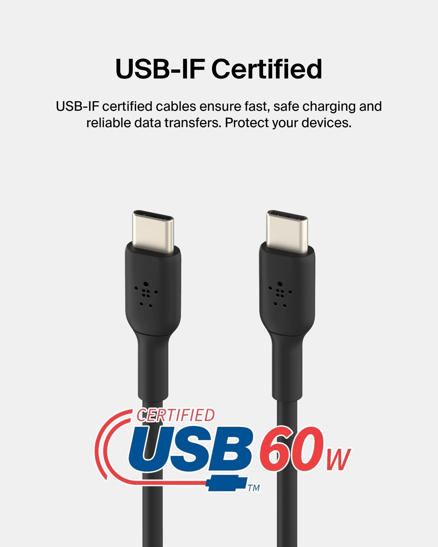 Belkin BoostCharge USB-C to USB-C Cable (1M/3.3ft) for iPhone 17, iPhone 17 Pro, Samsung Galaxy S25, S24, Pixel 10 & 9, iPad Pro, Nintendo Switch 2