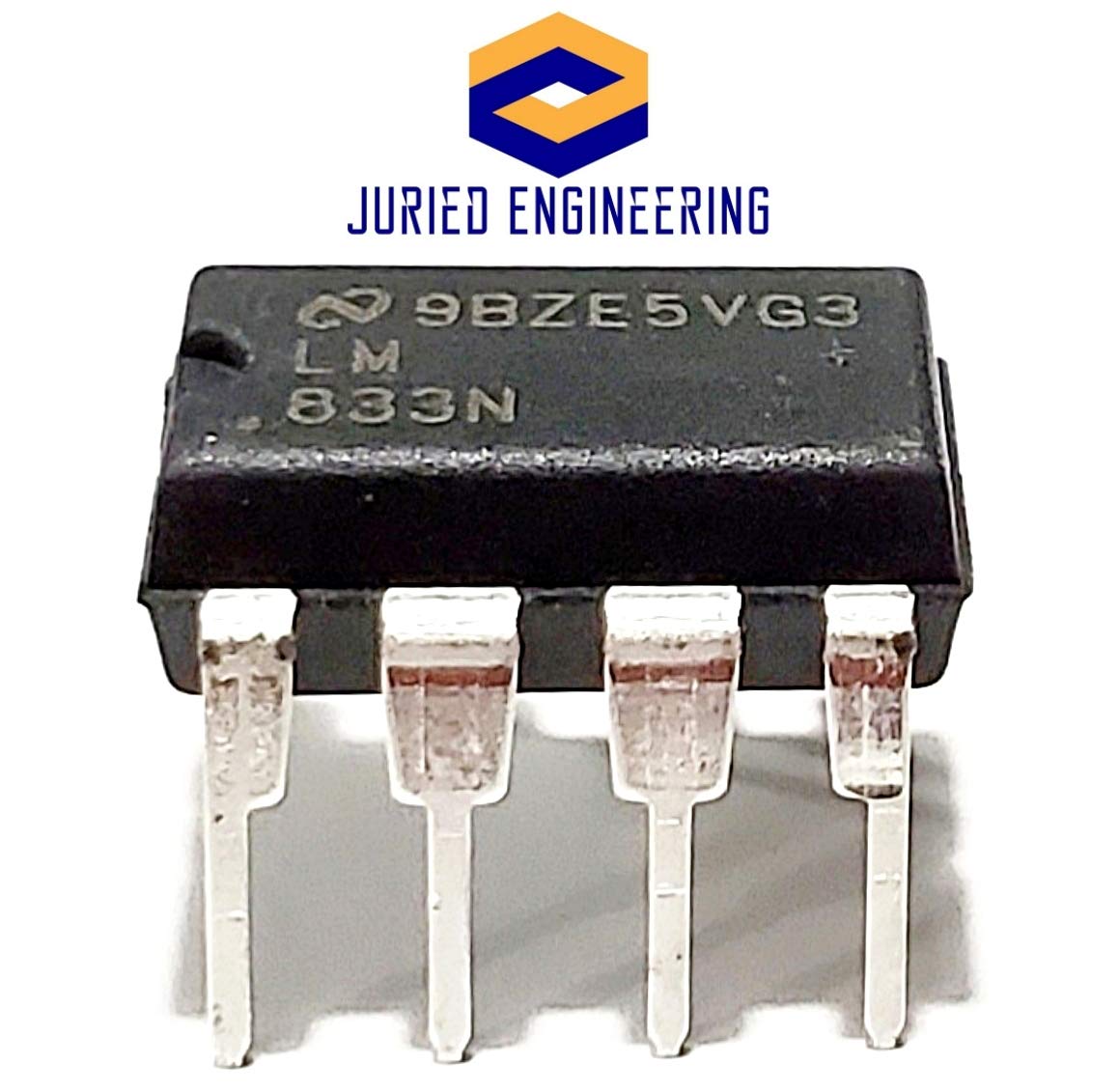 Juried Engineering LM833N/NOPB LM833N LM833 LM833-N Dual Low Noise, High Speed and Wide Bandwidth Operational Amplifier Op Amp Breadboard-Friendly IC