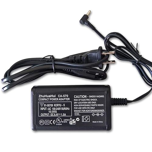 CA-570 AC Adapter Charger Compatible with Canon VIXIA HV/HF/HG Series: VIXIA HV10 VIXIA HV20 VIXIA HV30 VIXIA HF M32 VIXIA HF10 VIXIA HF11 VIXIA HF200