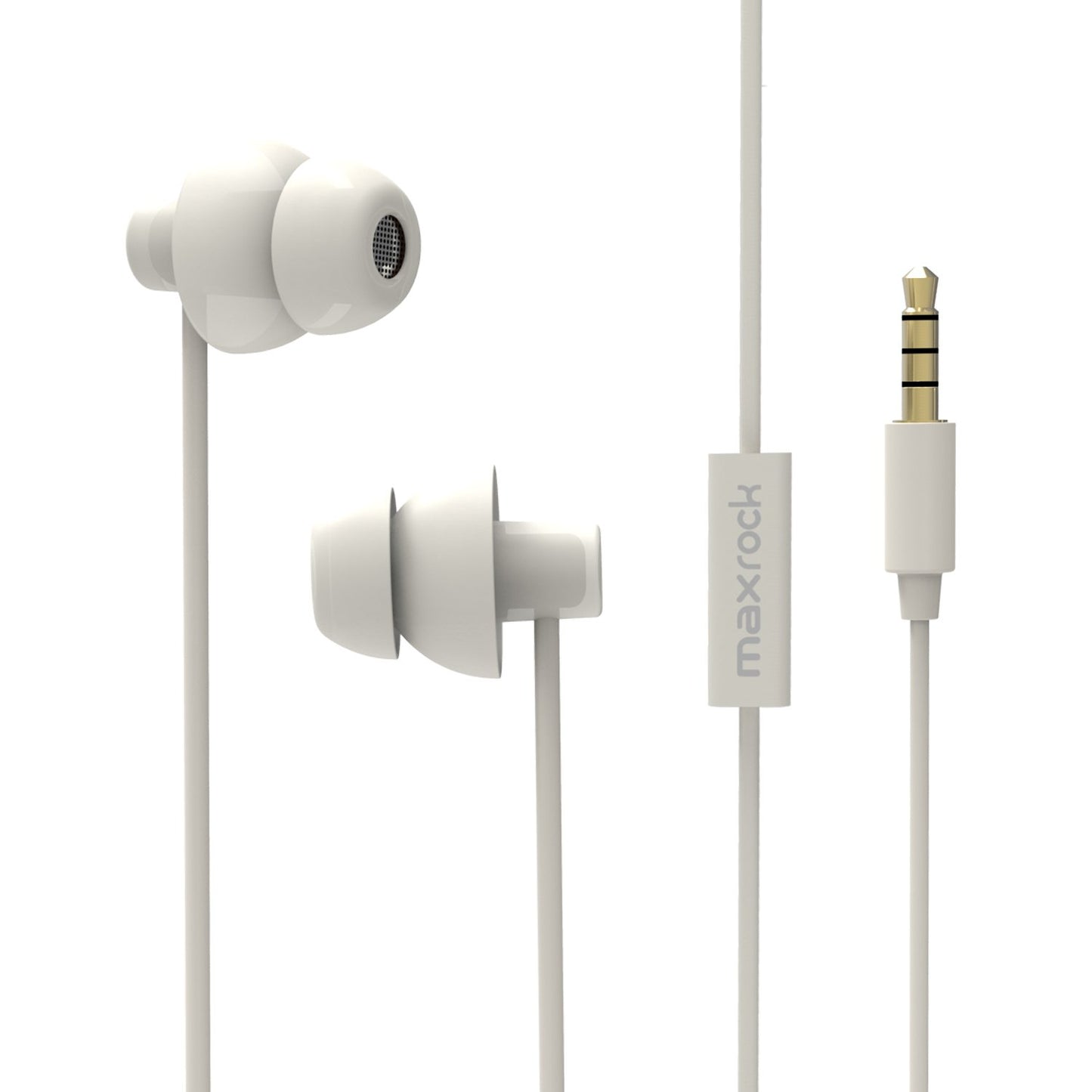 MAXROCK Unique Total Soft Silicon Sleeping Headphones Earplugs Earbuds with Mic for Cellphones, Tablets and 3.5 mm Jack Plug (White)