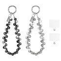 Qiuruoo 2 Pcs Beaded Phone Wrist Strap for Women?Sparkling Phone Bracelet Strap for Hanging, Decorative, Easy to Carry, Suitable for Gifts to Family
