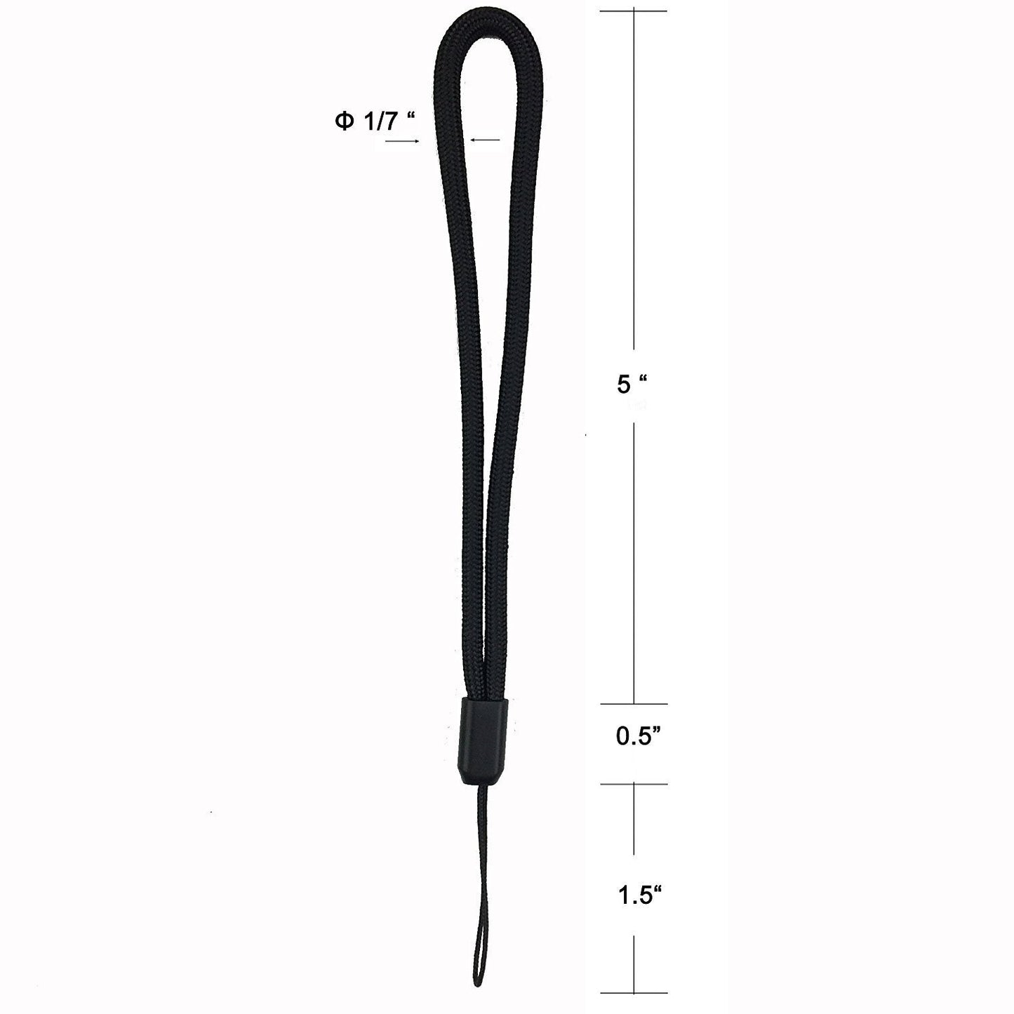 Zhongyuanmaoyi 7-inch Long Round Nylon Cord Lanyards Hand Wrist Strap Attaches for Cameras, Phones, Media Players, PSP, USB Thumb Drives, Keys, Badge