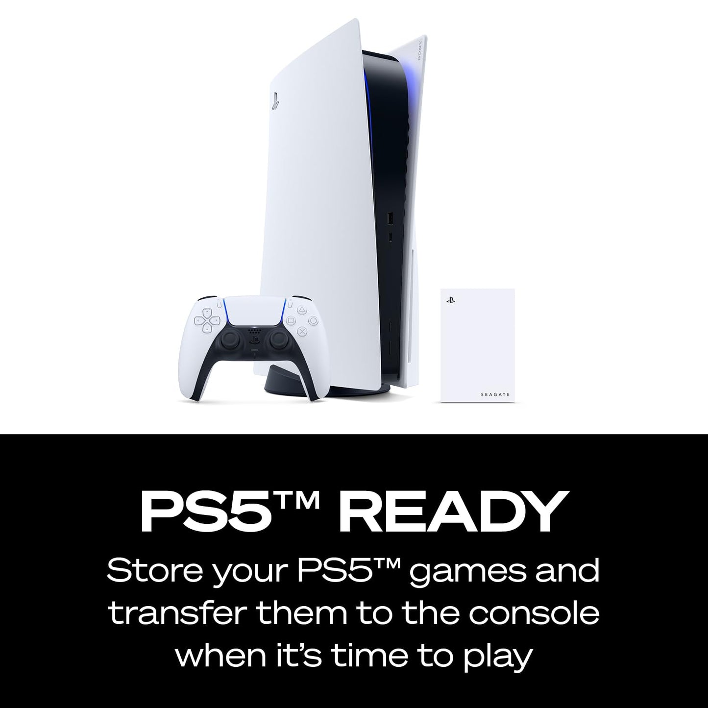 Seagate Game Drive for PlayStation® Consoles 5 TB External Hard Drive - USB 3.2 Gen 1, Officially-License (STLV5000100)