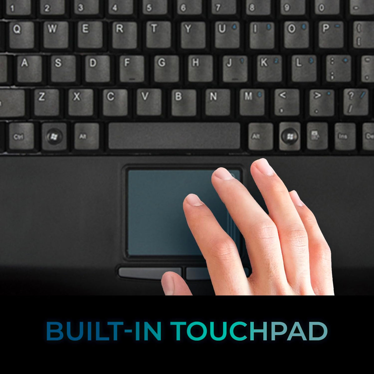 Adesso AKB-425UB - Easytouch Rackmount USB Touchpad Keyboard, Black
