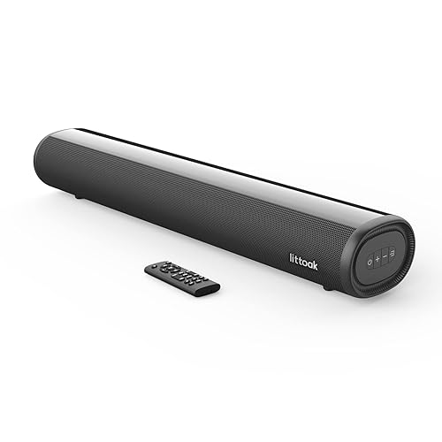 LITTOAK Sound Bar for TV, BT 5.0 Soundbar, 50 Watt 16 Inch Soundbars for Home Audio, Gaming, Projectors, TV Speakers Supports HDMI