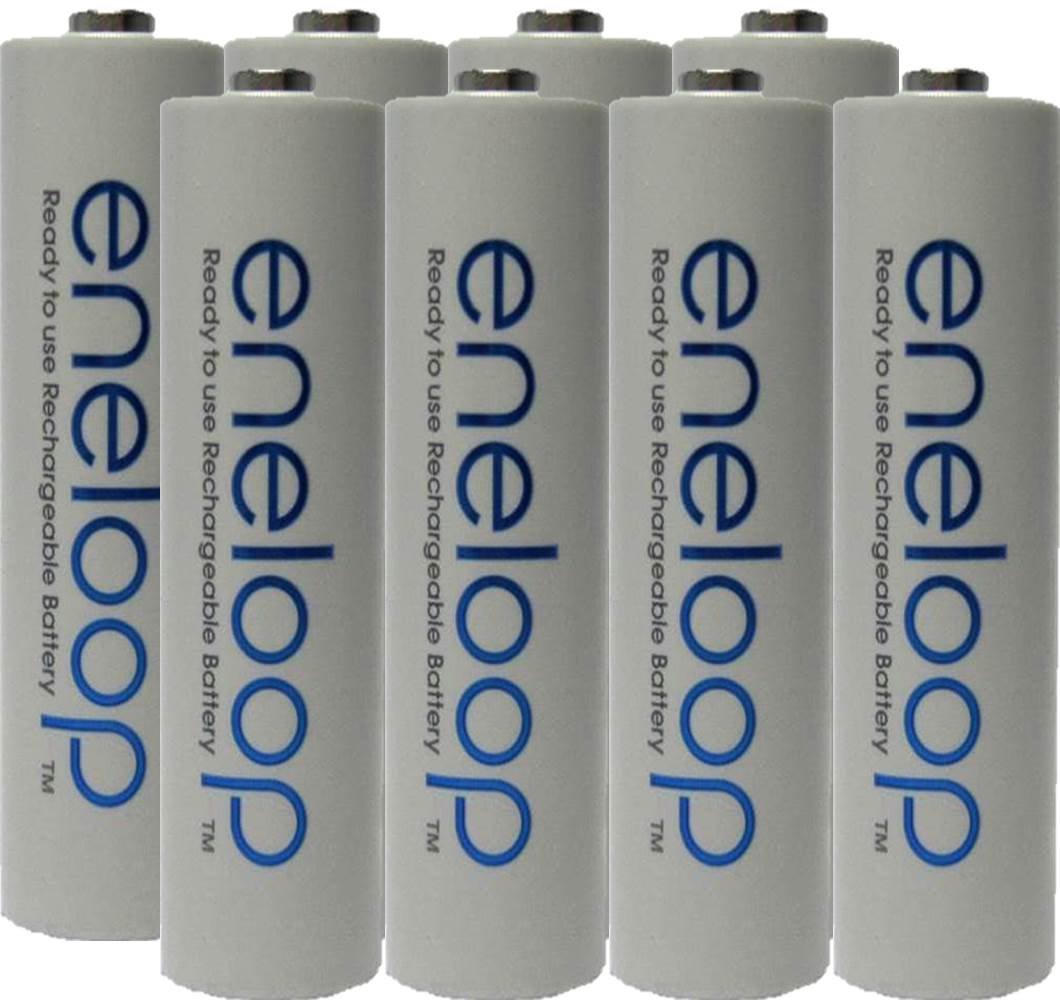 Eneloop 70-ZP2A-6D26 AAA 4th generation NiMH Pre-Charged Rechargeable 2100 Cycles Battery with Holder 8 Count(Pack of 1)