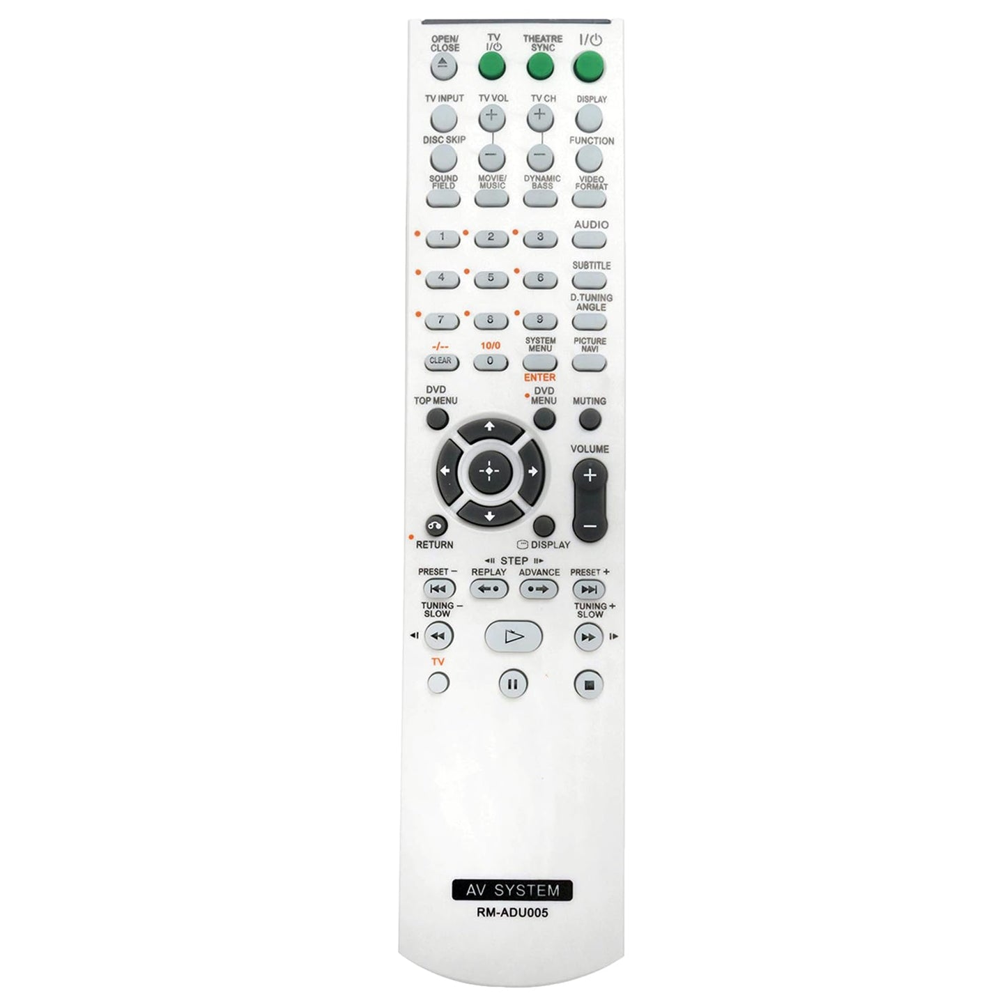 New RM-ADU005 Replace AV System Remote fit for Sony DAV-DZ630 HCD-DZ630 DAV-HDX265 HCD-HDX265 HCD-DZ231 DAV-HDZ235 HCD-HDZ235 DAV-DZ30 DAV-DZ530 DVD