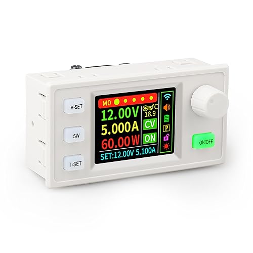 585W Adjustable DC-DC Buck Converter - 0-65V 0-9A Output, 12-72V Input, with MPPT, CV/CC Mode, Anti-Backflow, 1.8" TFT LCD Display, White Shell…