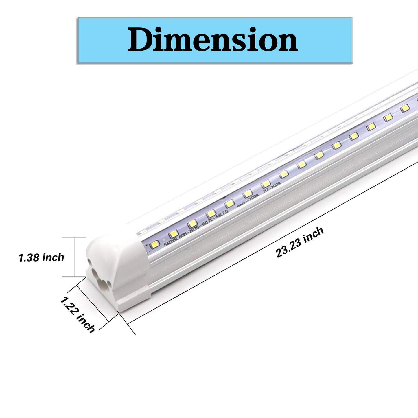 T8 LED Light Fixture 2ft 1680lm 15W Under Cabinet Lighting, 6500k Cool White, Workbench and Utility Shop Lights, Corded Electric with Built-in ON/Off