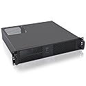 RackChoice 2U Server case Micro ATX Compact Rackmount 2 x 5.25 Chassis Support ATX PS2 PSU with 120mm Fan on top, USB3.0 with 2.0 Adapter