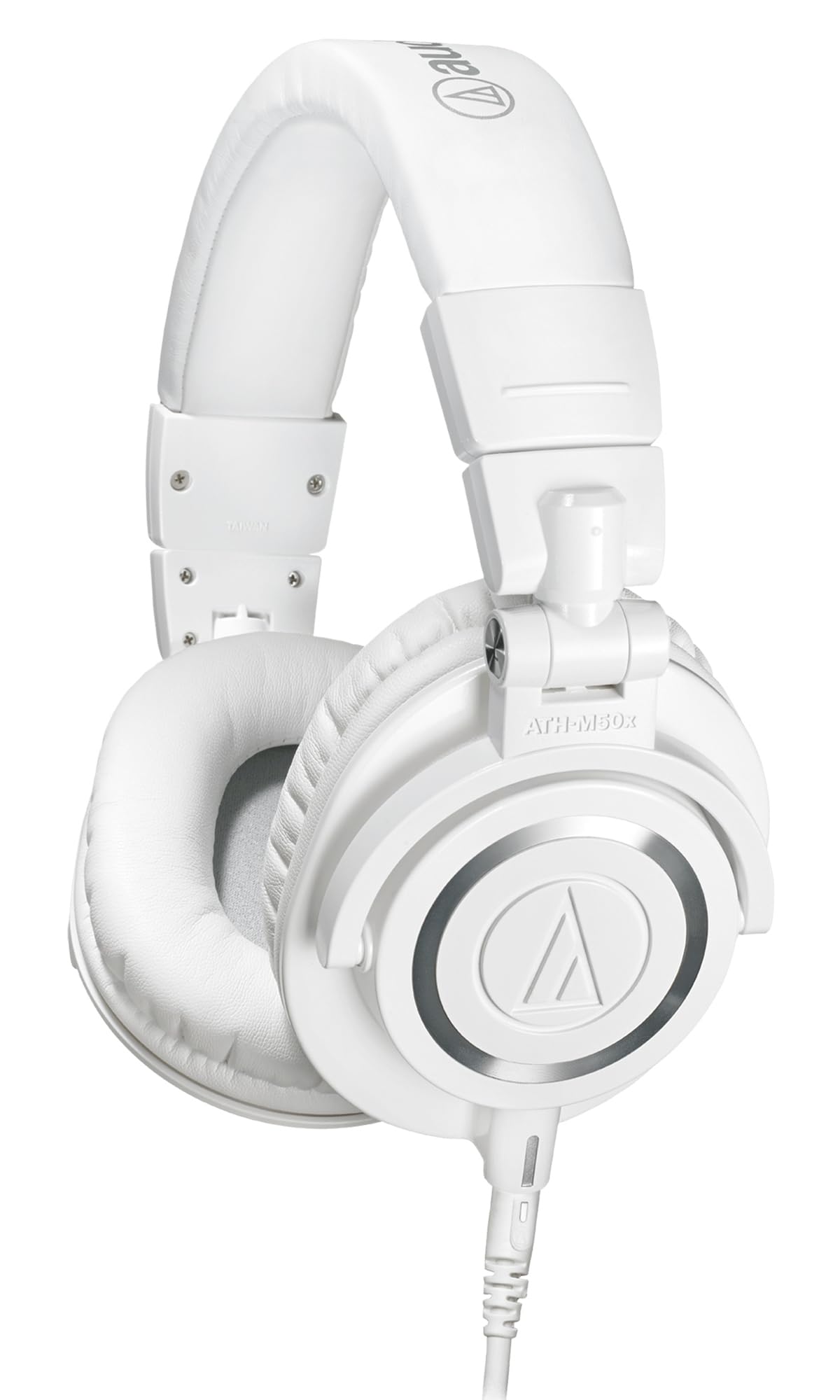 Audio-Technica ATH-M50x Professional Monitor Headphones - White Bundle with Case, Stand, and Austin Bazaar Polishing Cloth
