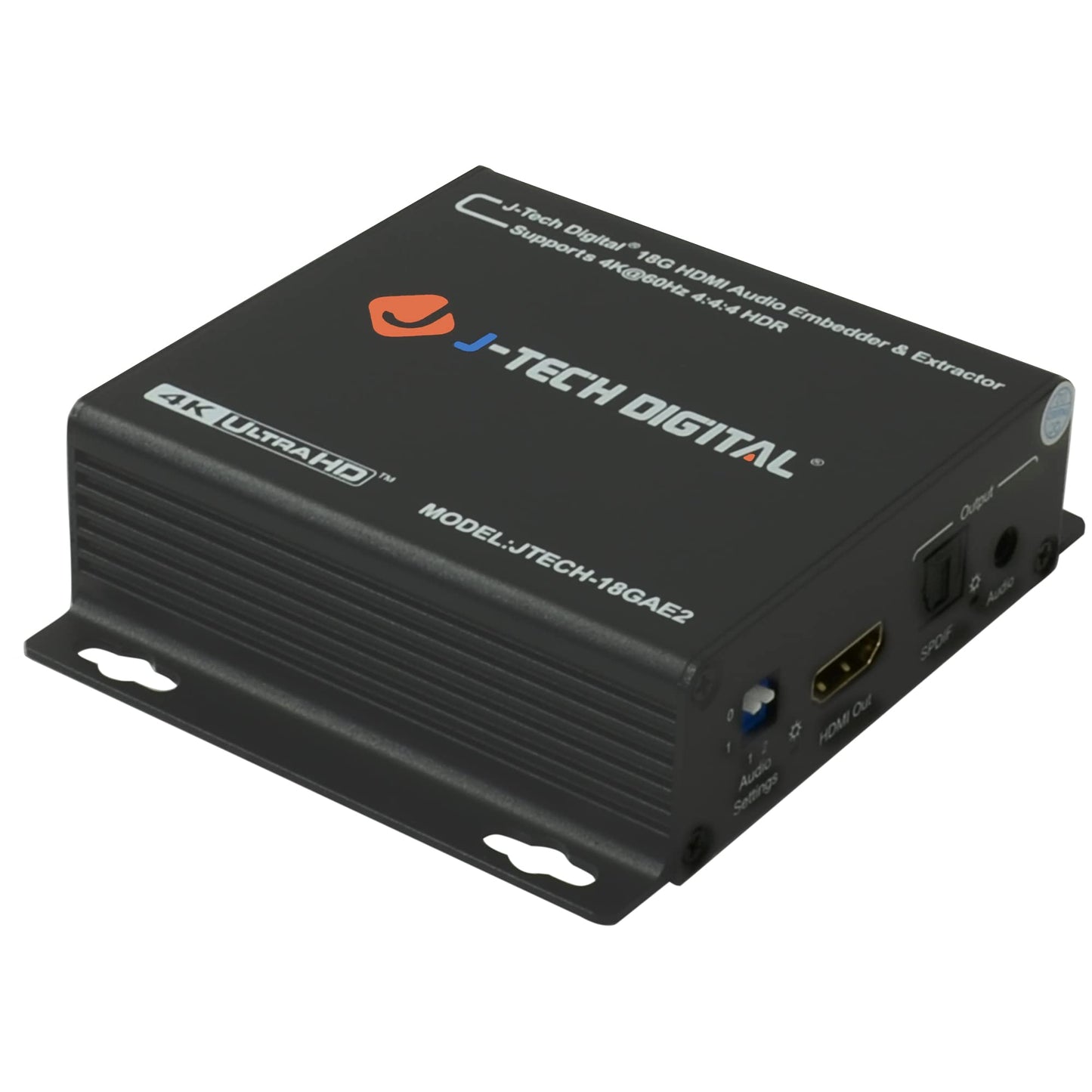 J-Tech Digital 4K 60HZ HDMI Audio Extractor with HDMI Audio Embedder Optical SPDIF + 3.5MM Output Supports 18Gpbs Bandwidth, HDCP 2.2, Dolby