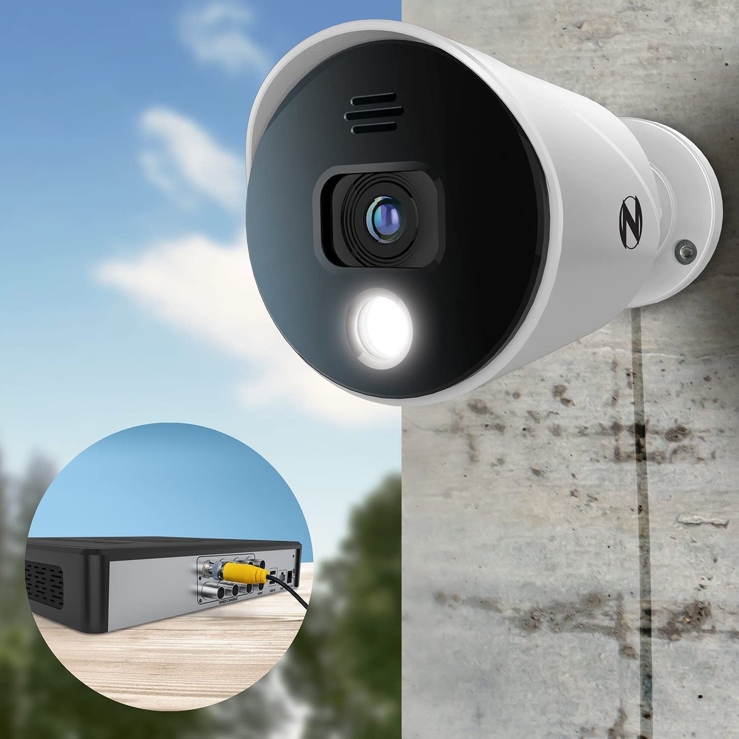 Night Owl Sp, Llc 8 Channel Bluetooth Video Home Security Camera System with (4) Wired 4K UHD Indoor/Outdoor Spotlight Cameras Audio and 1TB Hard