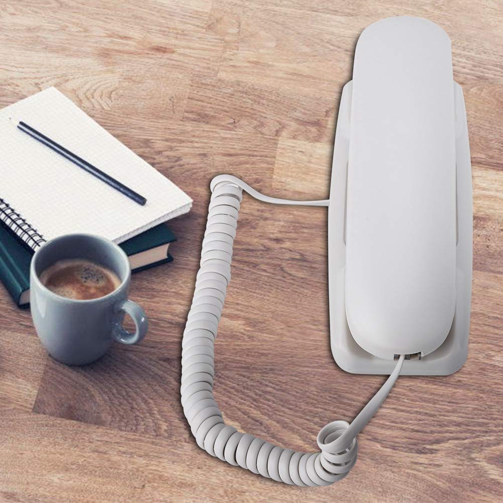 Wall-Mounted Landline Telephone, Family Hotel Desktop Landline Telephone.(White)