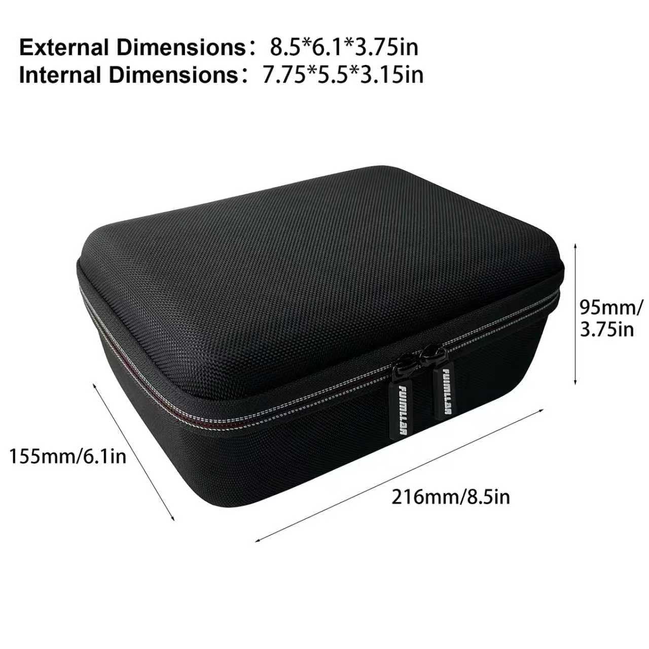 Fuimlar EVA hard case with foam, 8.5 x 6.5 x 3.75 inch hard digital case EVA shockproof outdoor case, suitable for storage of sports cameras, digital