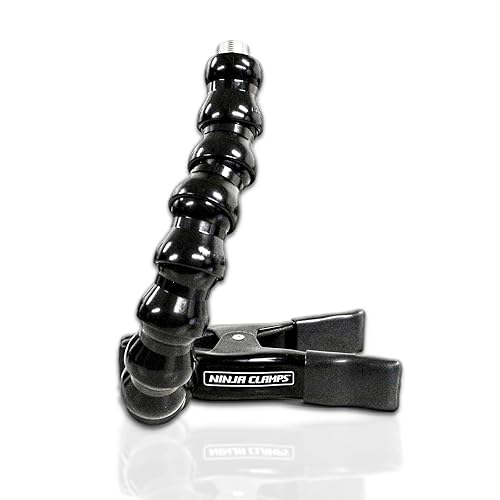 Stage Ninja® MIC-12-CB Clamp-On Pro Mount - 12" Flexible Gooseneck with Industrial Clamp for Mics, Antennas, IEM Mixers & Action Cams - For Stage