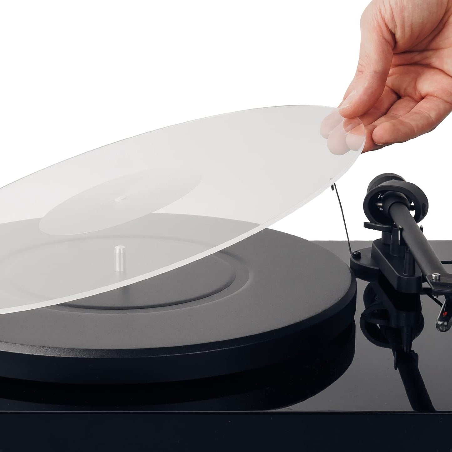 Hudson Hi-Fi Acrylic Turntable Mat - 11.75” Anti-Static Turntable Slipmat with Label Recess - 1/8” Thick Acrylic Platter Mat for Vinyl LP Record