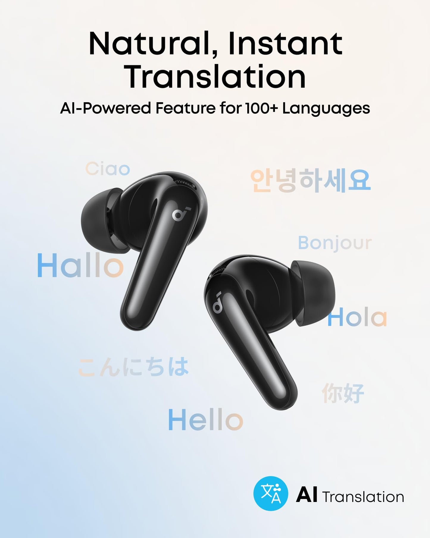 Soundcore P31i by Anker, Real-Time Adaptive Noise Cancelling, Hi-Res Sound, Translation Earbuds, 50H Playtime, Wireless Earbuds, Bluetooth Earphones