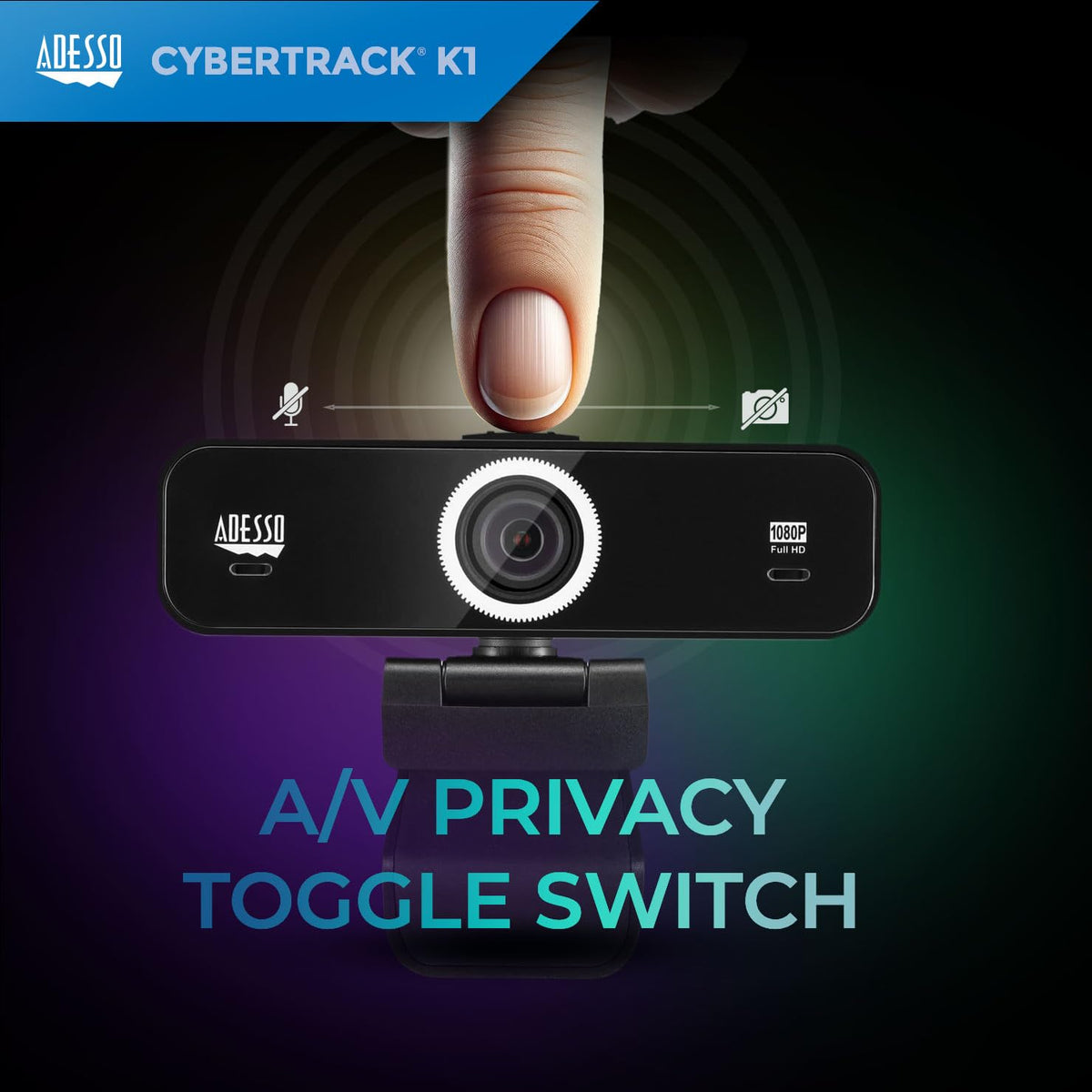 Adesso CyberTrack K1 1080P Full HD Fixed Focus USB Webcam
