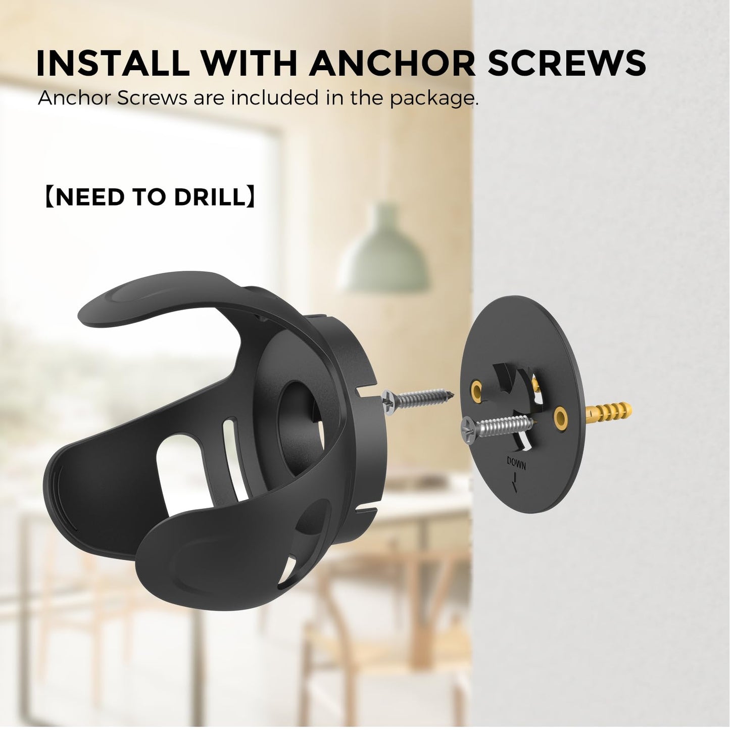 awakentti 2 in 1 Wall Mount Holder Desktop Stand for Echo Dot 4th Generation, Space-Saving Accessories, Sturdy, Outlet Hanger for Dot 4th Gen Smart