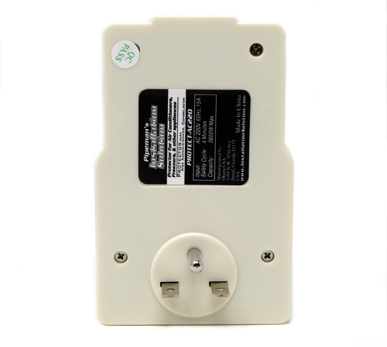 Audiopipe NIPPON Surge Protector 220V 3600W for Air Conditioners, White, PROTECT-AC220