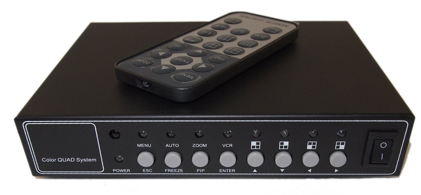 Evertech 4 Channel Analog Color Quad Processor CCTV Security Camera System Video Splitter