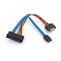 SAS 29 Pin to 7 Pin SATA Cable with 15 Pin SATA Power Cable 6 Inches